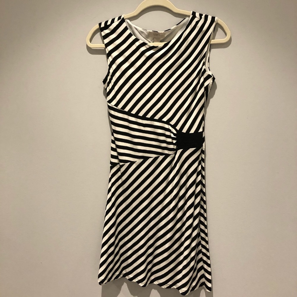 Loft black and white dress